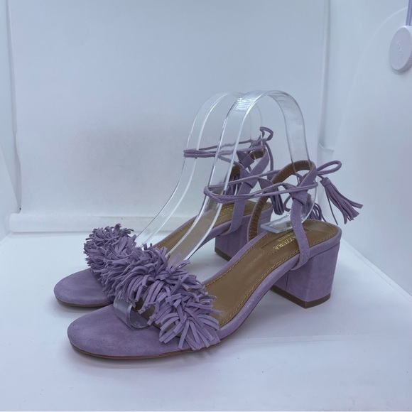 Aquazzura Wild Thing 50 Sandals Lilac Size 37 Rare - Picture 5 of 7
